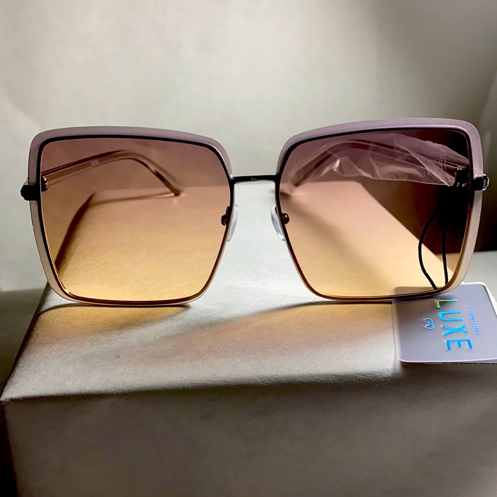 Tan/Clear Sunglasses by Luxe